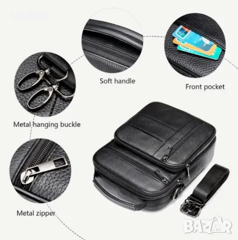 Дизайнерска и Стилна Мъжка ежедневна чанта в Промоция* /Естествена телешка кожа!, снимка 7 - Чанти - 49348711