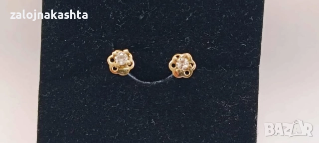 Златни обеци с Брилянти-2,11гр/14кр, снимка 5 - Обеци - 51916350