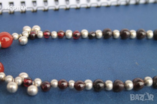 Дизайнерски накит/гердан-сребро,гранат,карнеол, снимка 3 - Колекции - 40486029