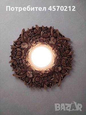 Розета Дърворезба, Ръчна изработка по поръчка, Розета слънце, Дърворезба за стена или таван, снимка 10 - Декорация за дома - 51505011