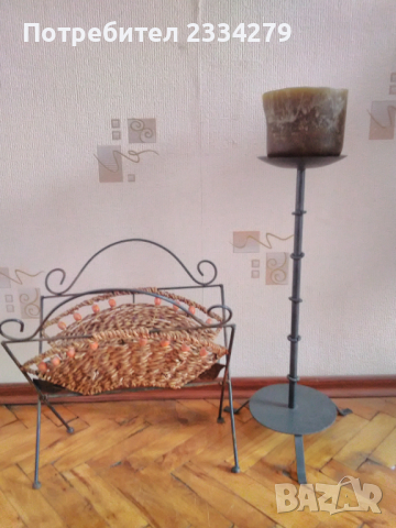 Стари предмети за декориране,свещник,кошница,стойка са чадъри-списания,саксийник, снимка 6 - Декорация за дома - 36408750