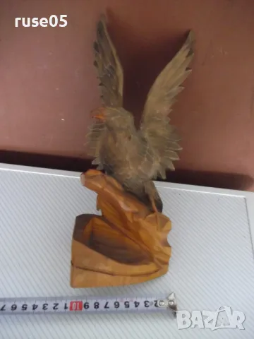 Фигура дървена "Орел кацнал върху скала" резбована, снимка 9 - Колекции - 50337343