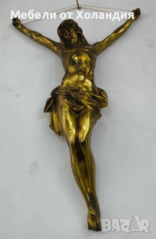 Голямо бронзово разпятие за стена, снимка 9 - Колекции - 53122526