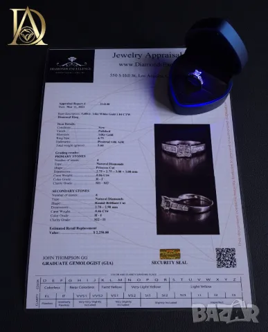 Нов Златен Пръстен с 1.04кт Естествени Диаманти, снимка 6 - Пръстени - 47829999