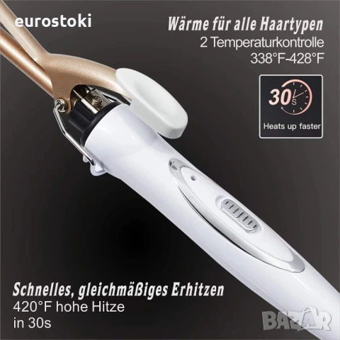 Reyke JK-B006-DE Керамична мини маша за коса 9 мм, 120-220℃, бързо нагряване, снимка 6 - Маши за коса - 51073704