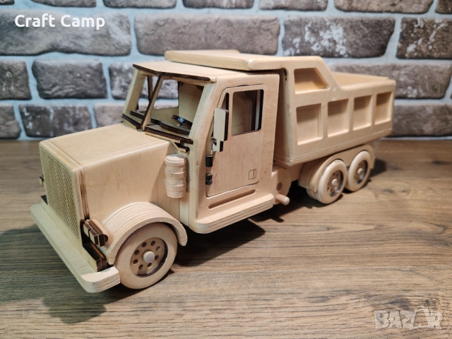 Дървен модел на камион – Самосвал – Craft Camp, снимка 12 - Коли, камиони, мотори, писти - 52736611