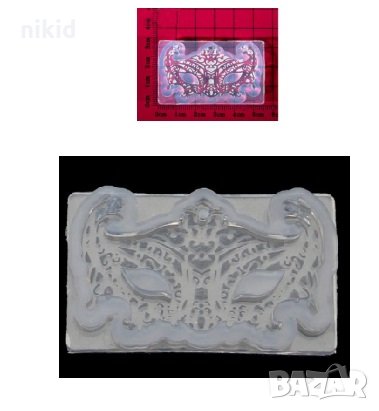 Малка Домино маска прозрачен силиконов молд форма фондан смола бижу