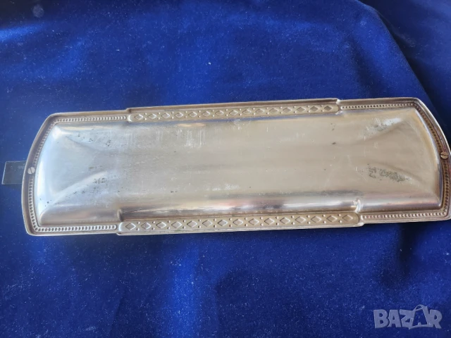 съдче за хайвер, горчица,подправки 3 броя в обков от мелхиор, с поднос + 3 лъжички /посребрени, снимка 7 - Други ценни предмети - 51154710