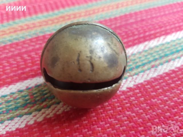 Бронзова хлопка звънец орехче 8, снимка 2 - Антикварни и старинни предмети - 52837144