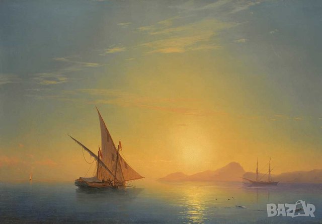 Айвазовски ”Остров Иския по залез”, морски пейзаж, картина