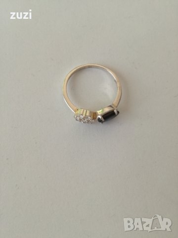 Сребърен пръстен с цвете с цирконий и седеф. Сребро проба 925., снимка 3 - Пръстени - 38767551