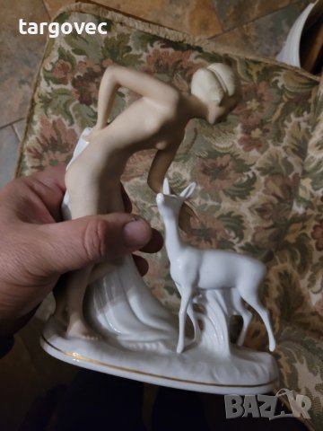 Дамата с Еленчето Валендорф порцелан, снимка 5 - Антикварни и старинни предмети - 42982459