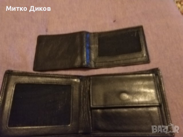 Протфейл черен естествена кожа с допълнително калъвче 115х90мм, снимка 5 - Портфейли, портмонета - 43119595