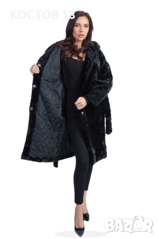 Зимно дамско дълго палто 4253, снимка 2 - Якета - 52500703