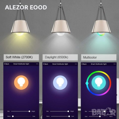 Wi-Fi интелигентна крушка 9W - E27 RGBCW, LED Димируема крушка 20214253, снимка 7 - Друга електроника - 40307936