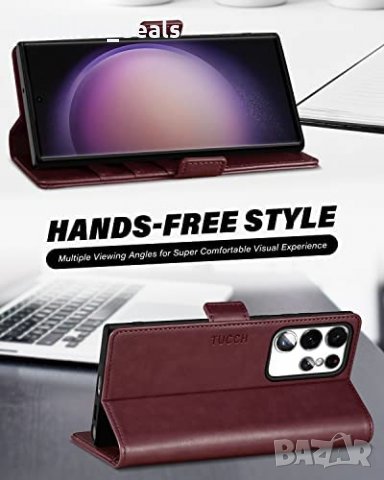 Нов флип кожен калъф кейс за телефон Samsung S23 Ultra Защита Самсунг, снимка 7 - Калъфи, кейсове - 40171803