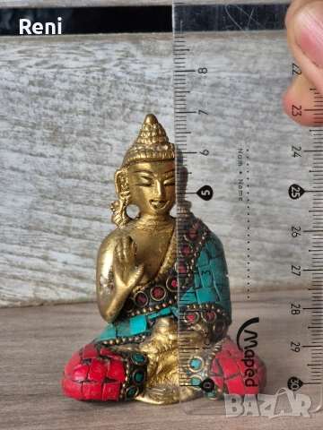 Буда от бронз и корали, уникат, снимка 5 - Колекции - 53266597