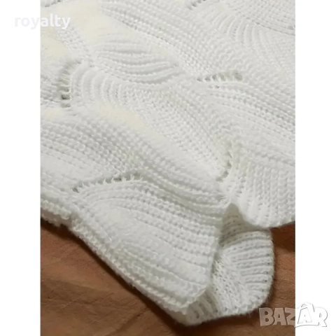 Бял блузон с дантела свободен модел с дълъг ръкав, снимка 3 - Блузи с дълъг ръкав и пуловери - 52157531