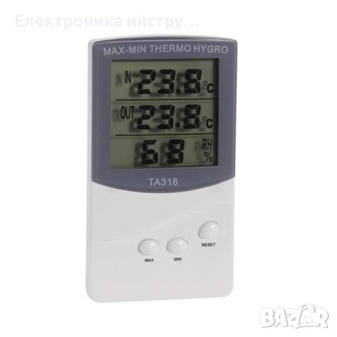 Настолен термометър и влагомер TA318 със сонда и 2 температури -40°C до 70°C  10% до 98%, снимка 2 - Други стоки за дома - 39311911