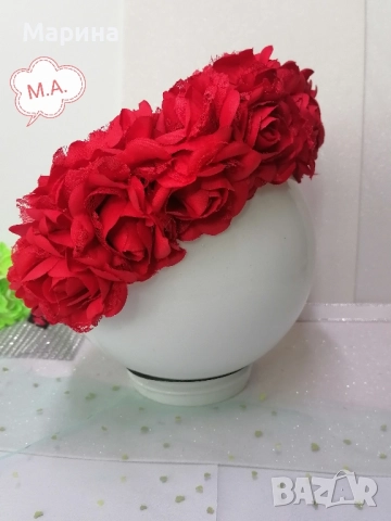 Обемна китка за глава, вариант 21, снимка 9 - Аксесоари за коса - 51724356