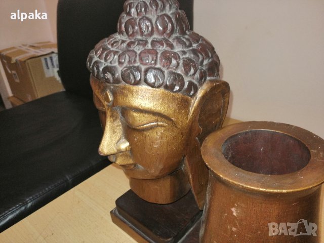 Продавам дърворезба - глава на египтянка и ваза, снимка 3 - Декорация за дома - 43848206