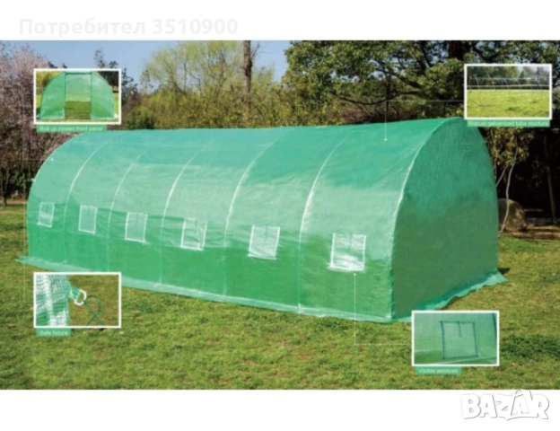 Сглобяема оранжерия - парник с 2 врати и UV защита 180-ГРАМА НА КВ.М., снимка 2 - Оранжерии - 52308118