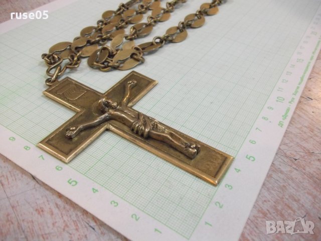 Синджир с кръст и разпятието стари от бронз - 192 гр., снимка 6 - Други ценни предмети - 29073436