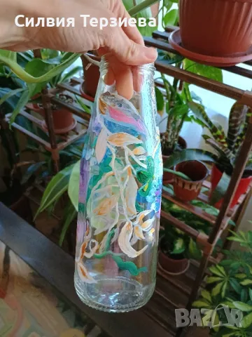 Ръчно рисувана бутилка/ ваза Feel, снимка 2 - Декорация за дома - 49426700