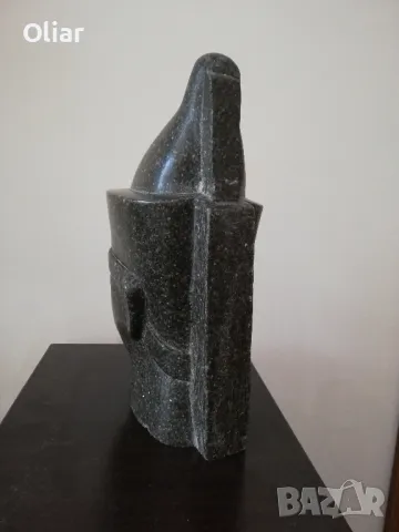 Много красива и впечатляваща глава на фараон от камък. , снимка 4 - Антикварни и старинни предмети - 49970384