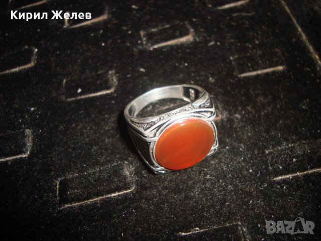 МАЙСТОРСКИ СРЕБЪРЕН МАСИВЕН ПРЪСТЕН с ШЛИФОВАН КАРНЕОЛ ОКСИДИРАНО СРЕБРО 925 ЮВЕЛИРНА ИЗРАБОТА 22380, снимка 17 - Пръстени - 33045520