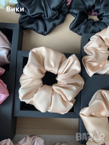 Скрънчета Скрънче Скрънчи за коса ластици за коса сатен, снимка 10 - Аксесоари за коса - 32639504