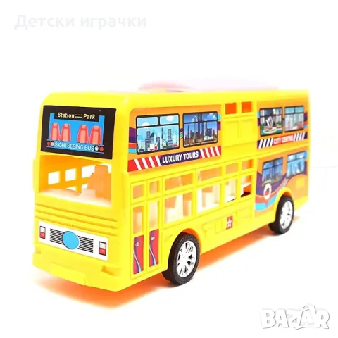 Детски двуетажен Автобус фрикционен , снимка 3 - Коли, камиони, мотори, писти - 49788384