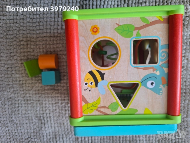 Дървен дидактически куб, конус..., снимка 3 - Образователни игри - 53442511