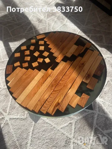 Помощна/Холна маса дърво епоксидна смола, снимка 11 - Маси - 48221441