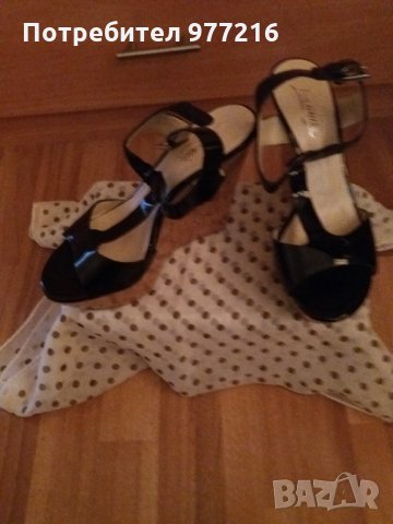 Дамски сандали от естествен лак+подарък стилни обеци, снимка 5 - Сандали - 32321922