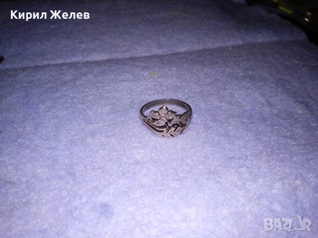 СТАРИНЕН ФЛОРАЛЕН СРЕБЪРЕН АР НУВО ПРЪСТЕН ВИСОКА ПРОБА СРЕБРО МАЙСТОРСКА АЖУРНА ИЗРАБОТКА 35017, снимка 11 - Антикварни и старинни предмети - 39460973