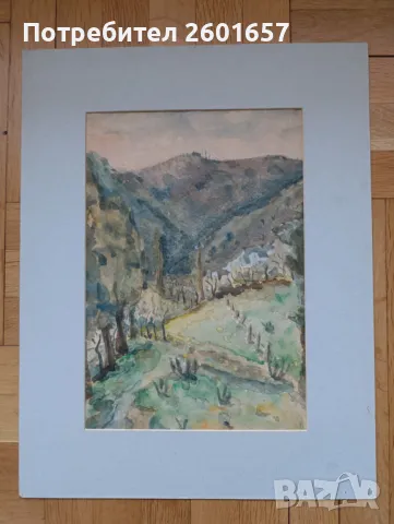 Много красив акварел, пейзаж.