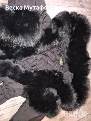 Яке естествена  богата яка черно размер С ., снимка 3 - Якета - 53104516