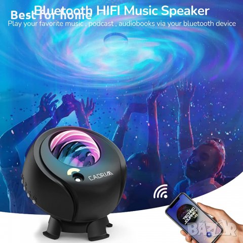 Звезден проектор Galaxy Lightс вграден Bluetooth високоговорител и дистанционна многоцветна лампа, снимка 4 - Прожектори - 40078831