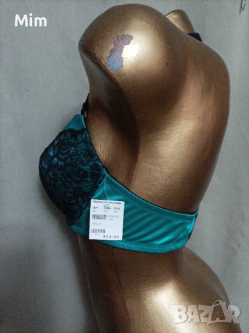 Frederick's 80 C Нов сатенен сутиен цвят Електриково , снимка 5 - Бельо - 37500843