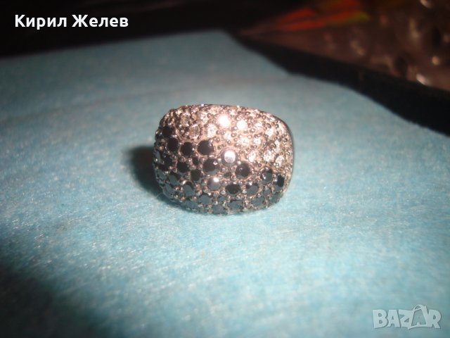 СТАР СРЕБЪРЕН СКЪПОЦЕНЕН АРТ ПРЪСТЕН с МАРКАЗИТИ и ЦИРКОНИ ЛАКИРАНО ОКСИДИРАНО СРЕБРО 26240, снимка 7 - Пръстени - 34646999