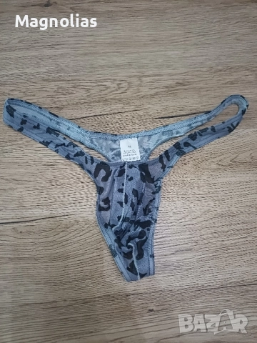 Секси леопардов принт Т-образен прашки с ниска талия, снимка 3 - Бельо - 51556359