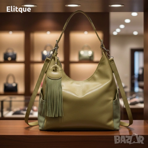 Дамска чанта с висулка и странични джобове в 7 цвята — стилна, вместителна и практична, снимка 2 - Чанти - 53269747