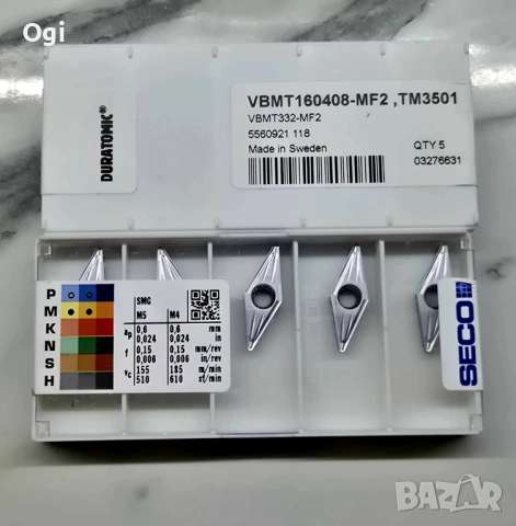 Твърдосплавни пластини SECO пластини твърдосплавни  VBMT160408MF-2 TM3501