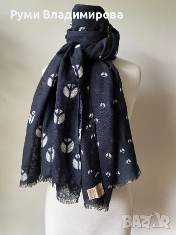 Черен шал Beck Sondergaard oт 50 % вълна и 50 % коприна, снимка 3 - Шалове - 52705034