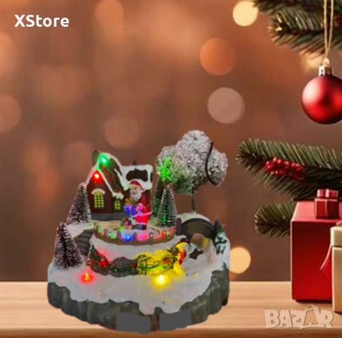 Коледна декорация Дядо Коледа в селото – Светеща празнична магия за вашия дом, снимка 3 - Декорация за дома - 52441020