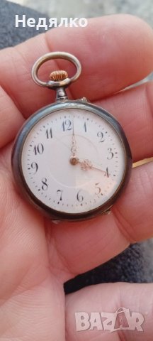 Moesa,швейцарски джобен часовник,сребро,злато,ниело, снимка 3 - Антикварни и старинни предмети - 43910260