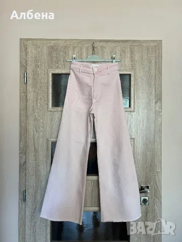 Светлорозови дънки Zara с висока талия