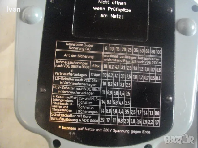 НЕМСКИ ТЕСТЕР METRAWATT ЗА ИЗМЕРВАНЕ ВИСОКОВОЛТОВО СЪПРОТИВЛЕНИЕ, снимка 14 - Други инструменти - 48483010