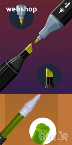 ПРОМО!! МЕГА КОМПЛЕКТ 60 БРОЯ ДВУВЪРХИ МАРКЕРИ С ТЪНЪК И ШИРОК ПИСЕЦ В КАЛЪФ , НА АЛКОХОЛНА ОСНОВА, снимка 6 - Рисуване и оцветяване - 35588597